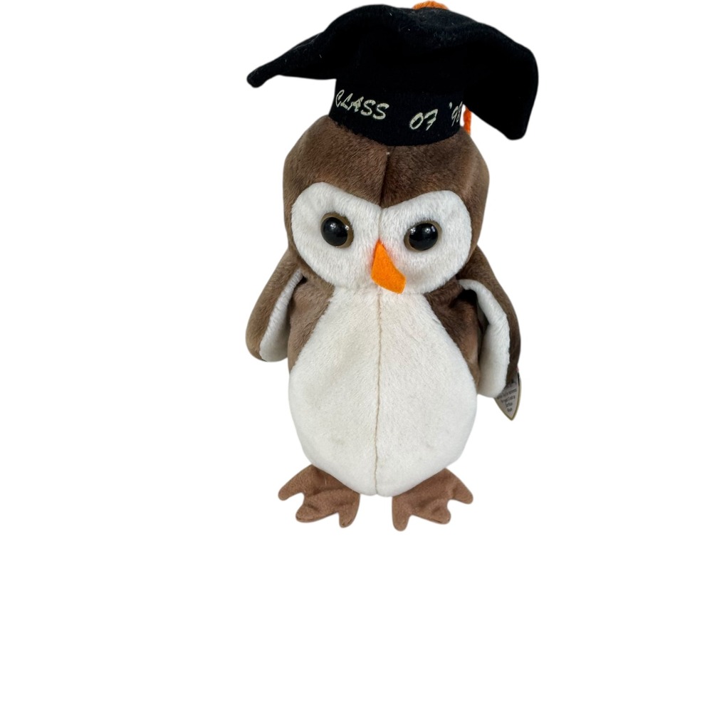 Ty‎ Beanie Babies Wise the Owl 1998 Graduation Plush Collectible Vintage